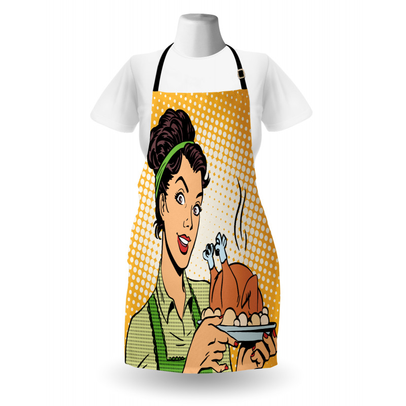 Woman with Cooked Chicken Apron