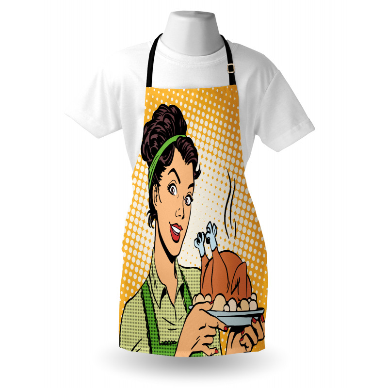 Woman with Cooked Chicken Apron