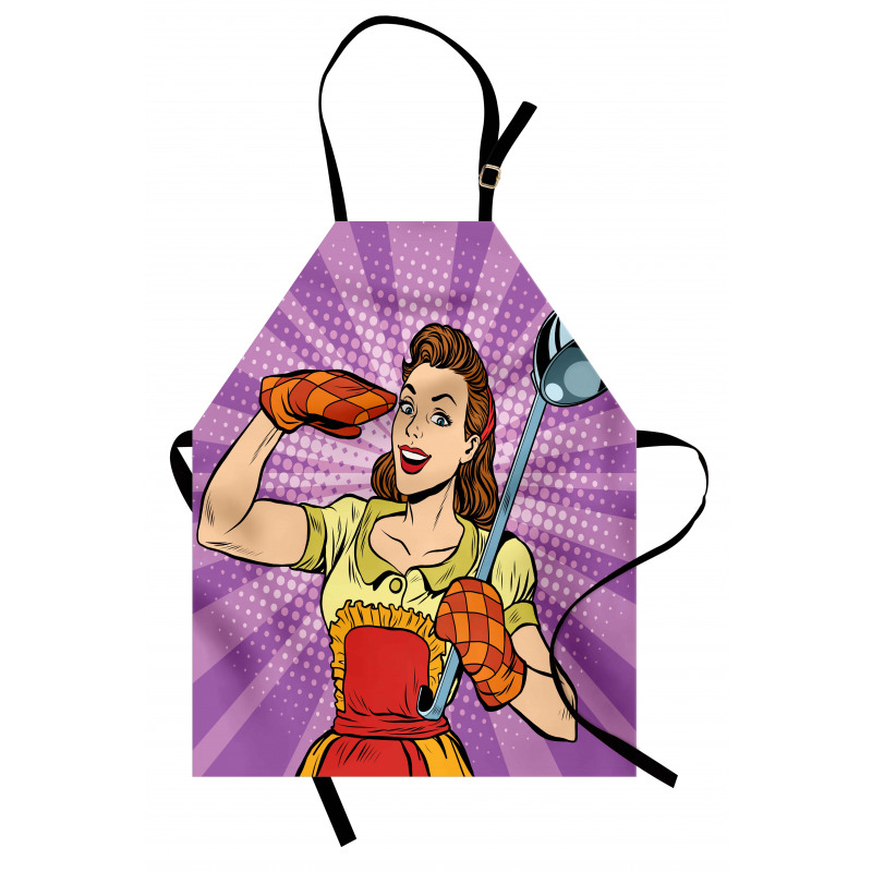 Retro Housewife Cooking Dinner Apron