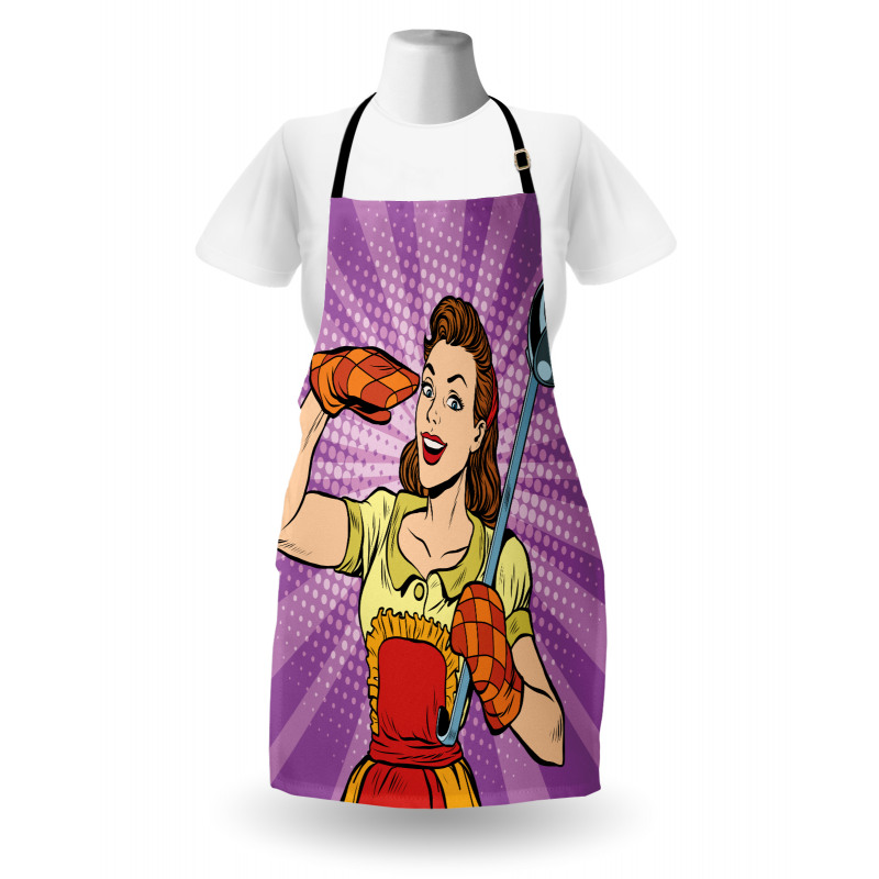 Retro Housewife Cooking Dinner Apron