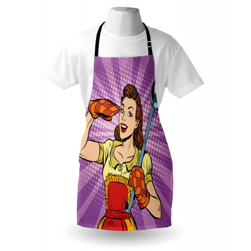 Retro Housewife Cooking Dinner Apron