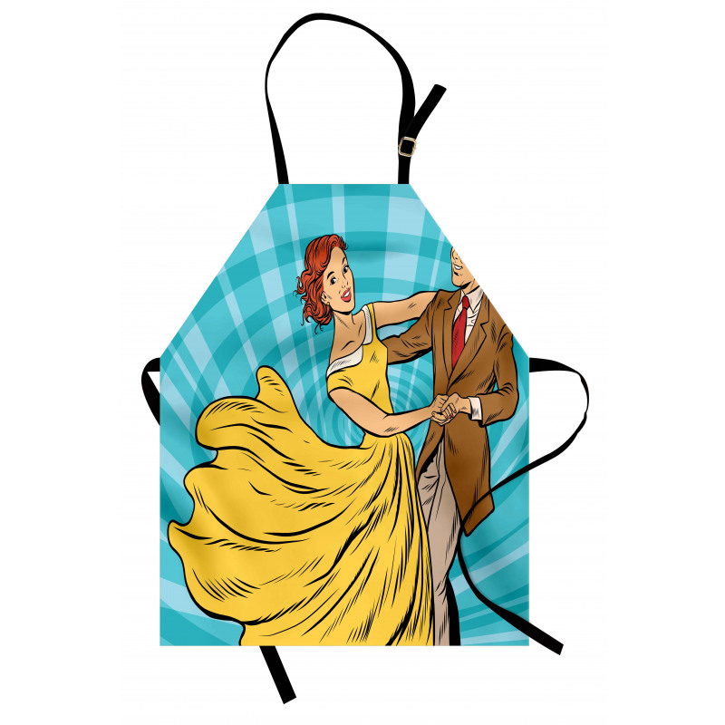 Dancing Romantic Retro Couple Apron