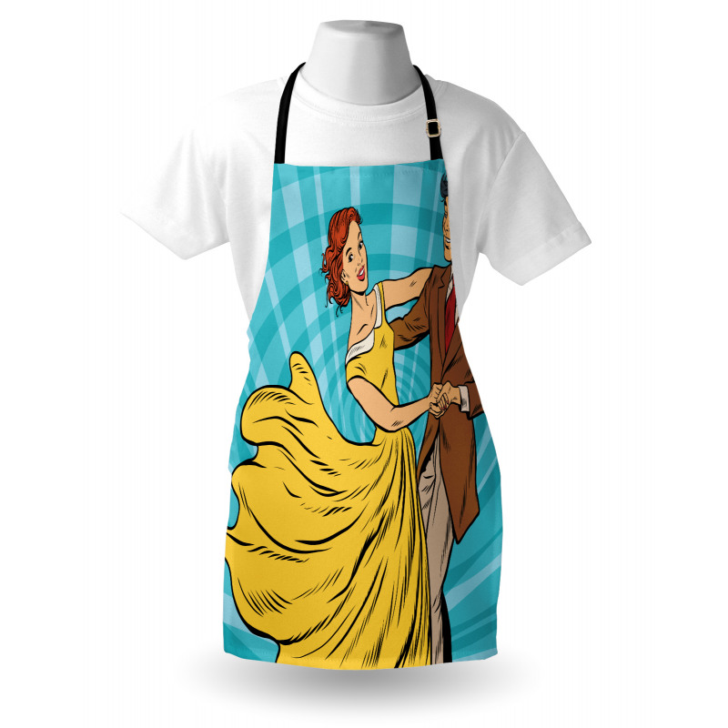 Dancing Romantic Retro Couple Apron