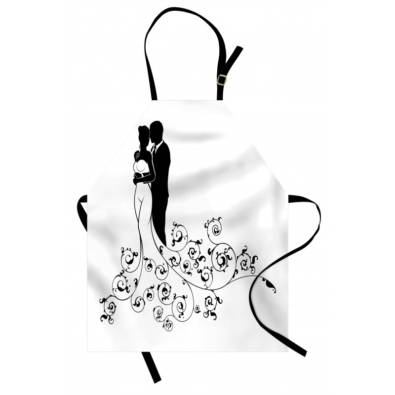 Bride and Groom Abstract Art Apron