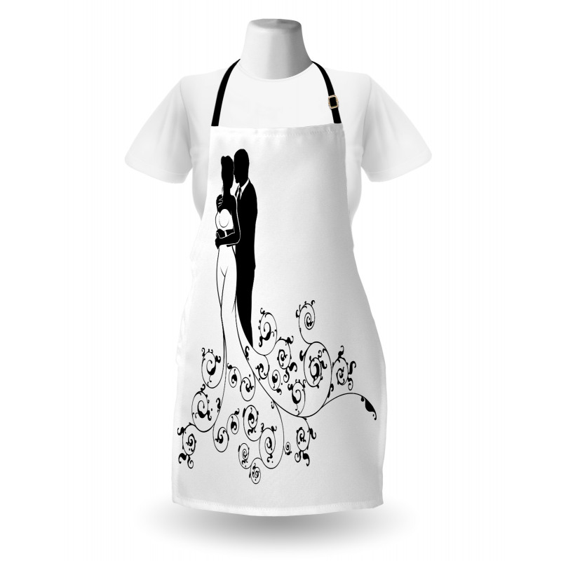 Bride and Groom Abstract Art Apron