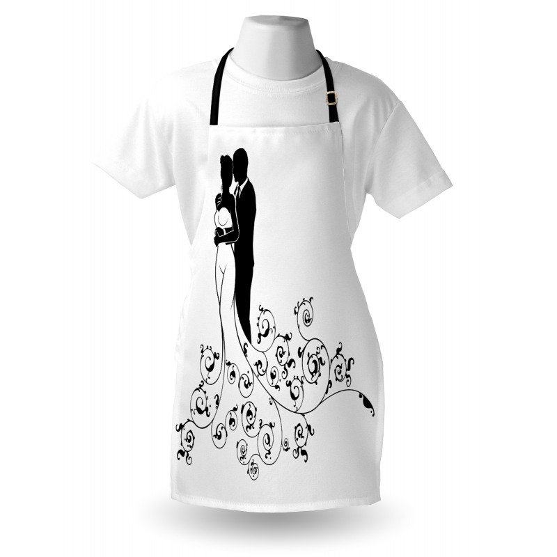 Bride and Groom Abstract Art Apron