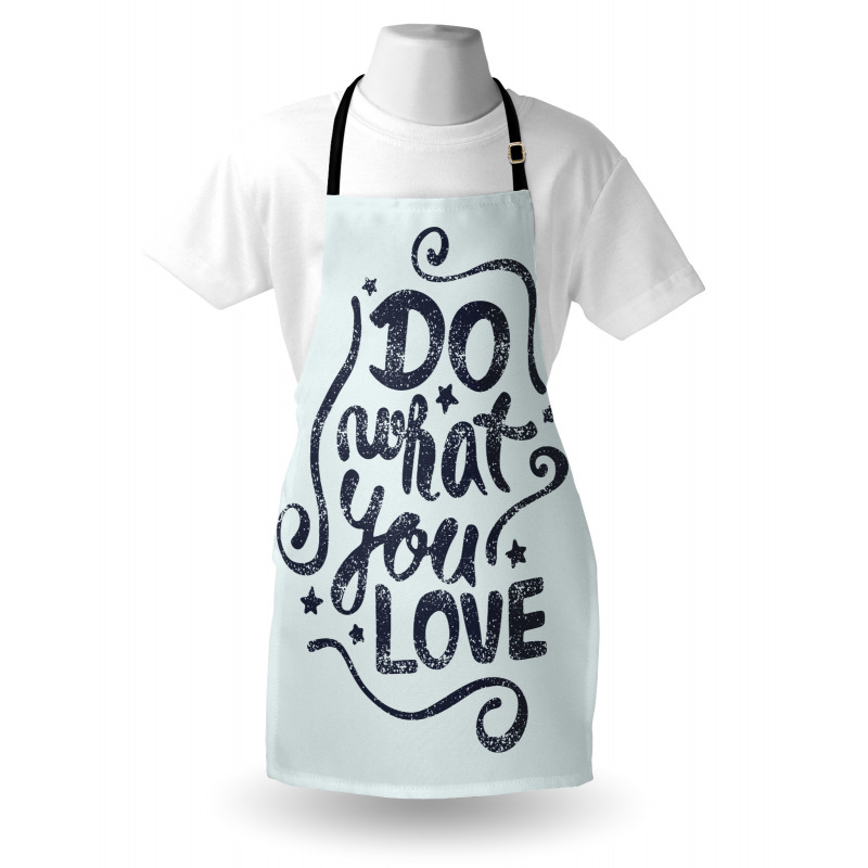 Lettering Blue Grunge Star Apron