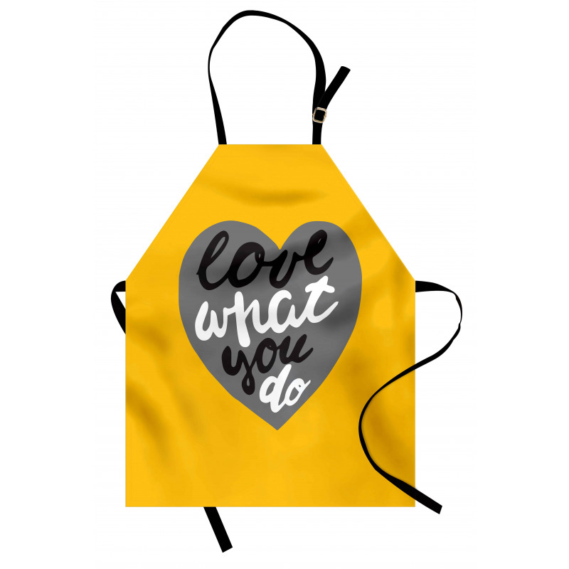 Greyscale Heart on Yellow Apron