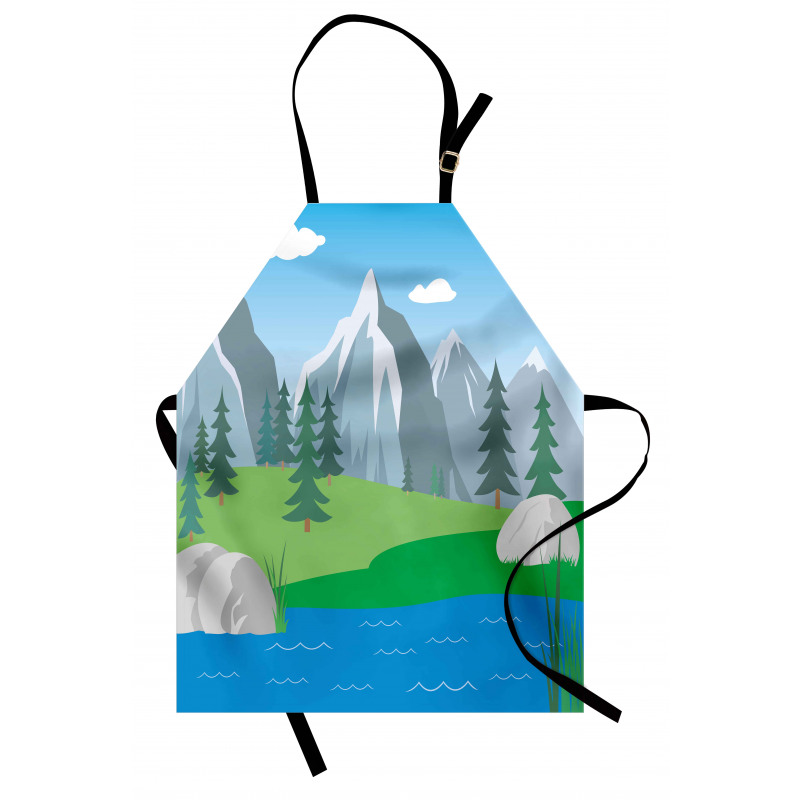 Cartoon Spring Scene Apron