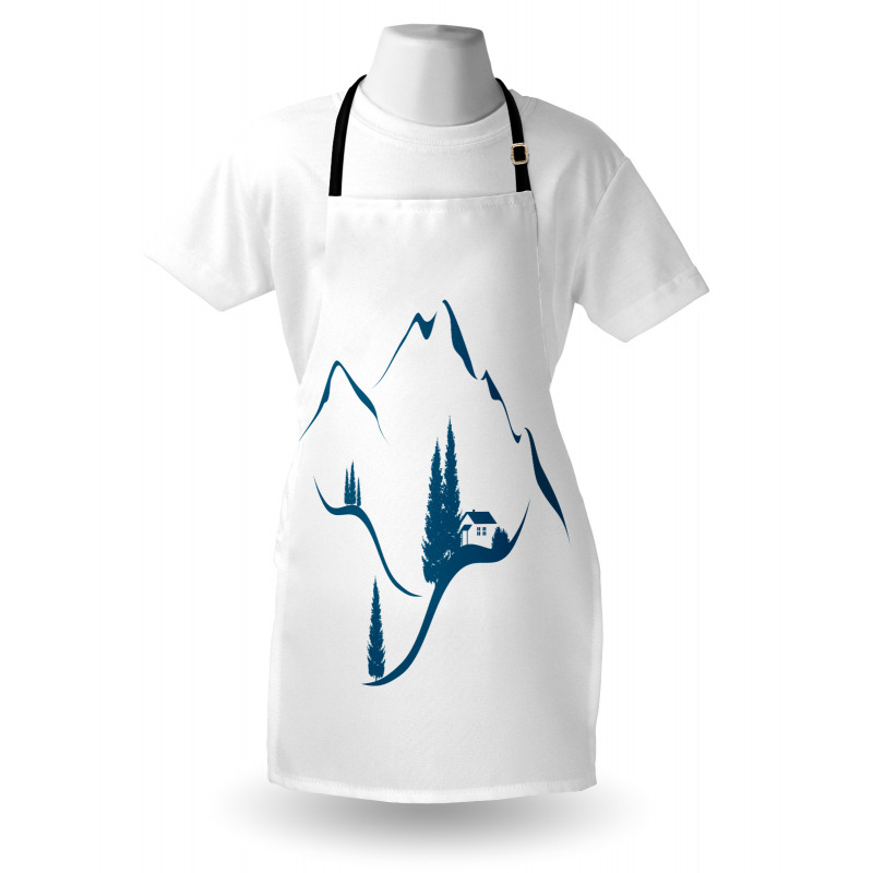 Chalet and Fir Trees Apron