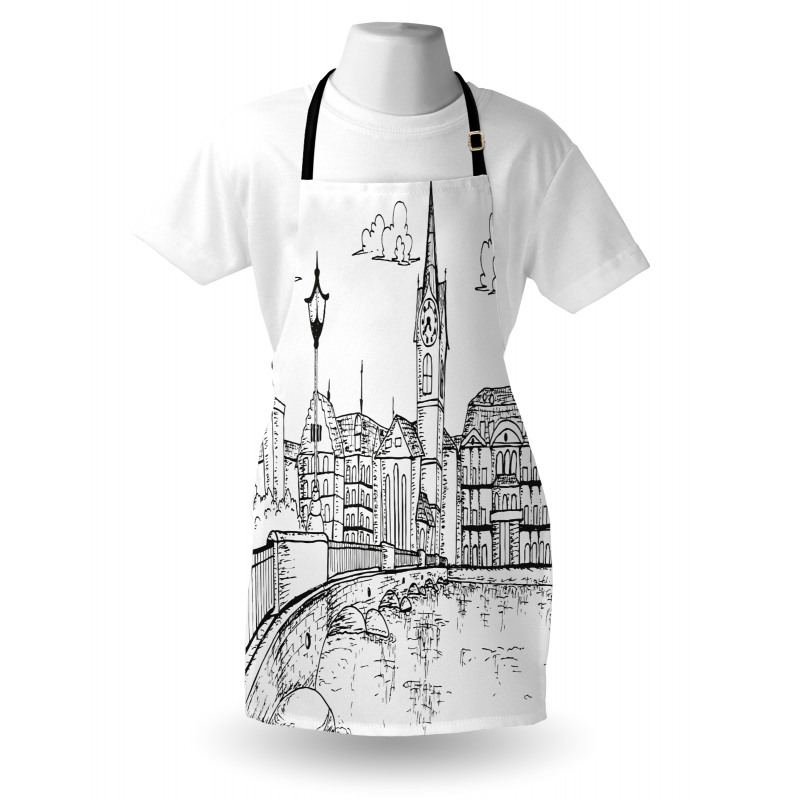 Sketch Style Zurich Apron