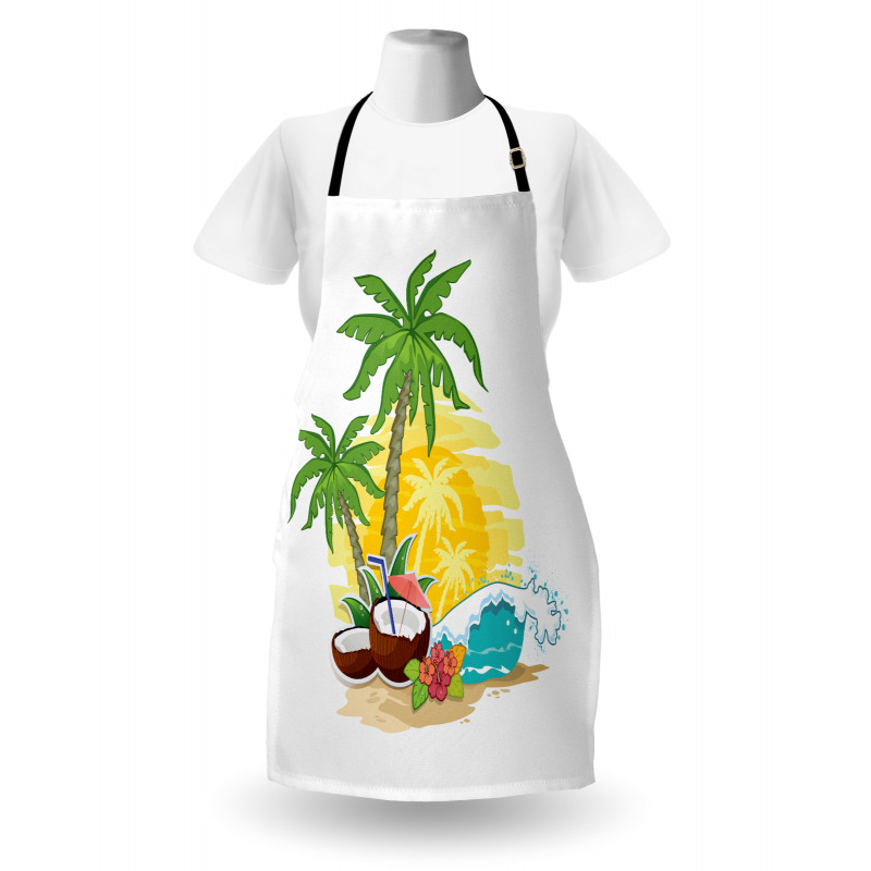 Coconut Drink Palms Apron