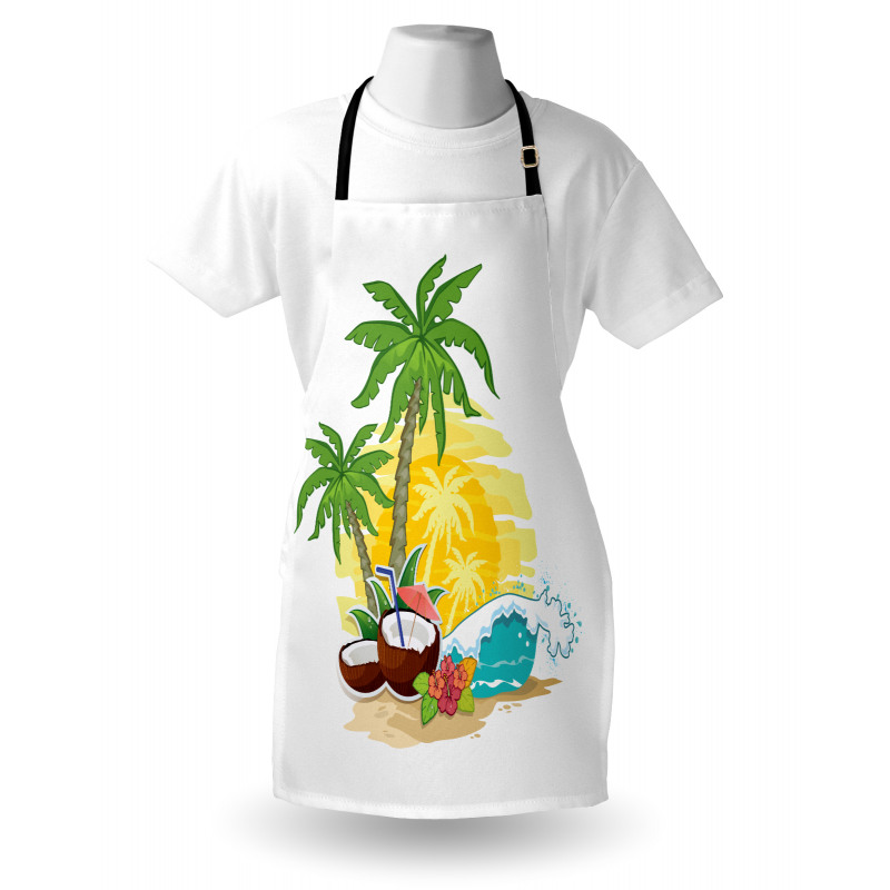 Coconut Drink Palms Apron