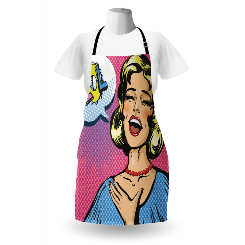 Laughing Woman with Closed Eyes Apron