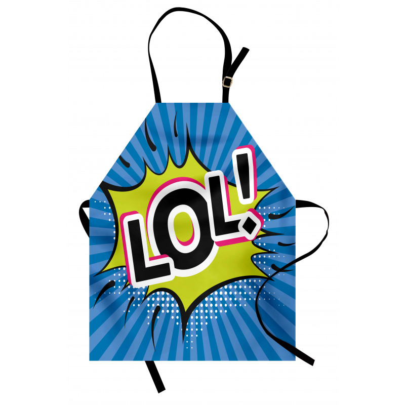 Speech Bubble Halftone Stripes Apron