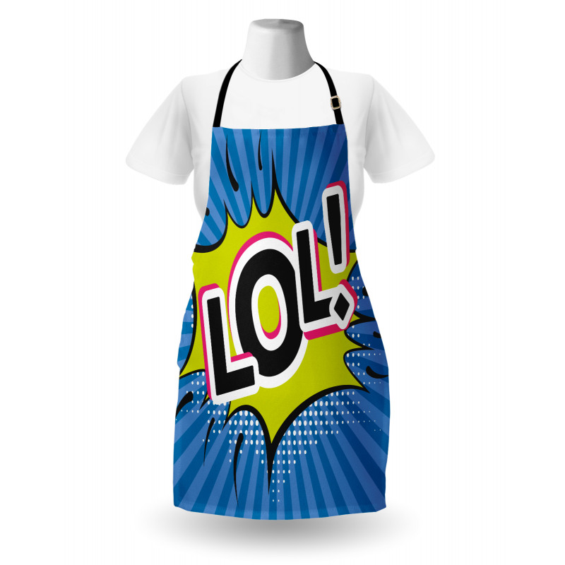 Speech Bubble Halftone Stripes Apron