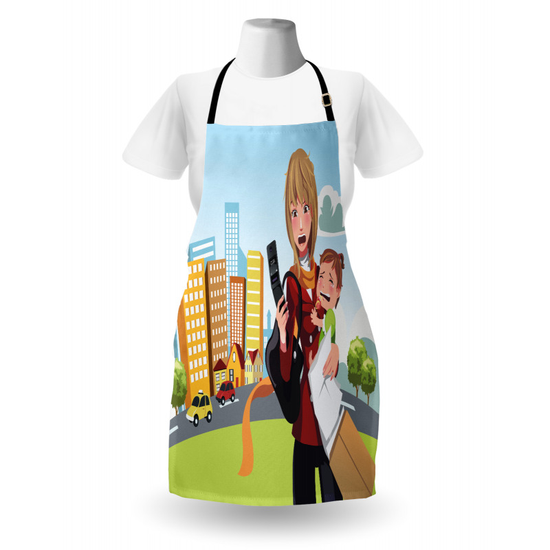 Woman Phone and Her Baby Apron