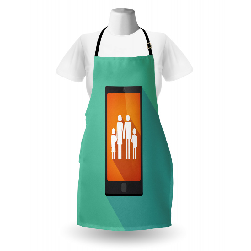 Cartoon Family Silhouette Apron