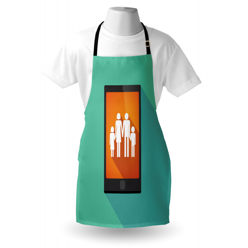 Cartoon Family Silhouette Apron