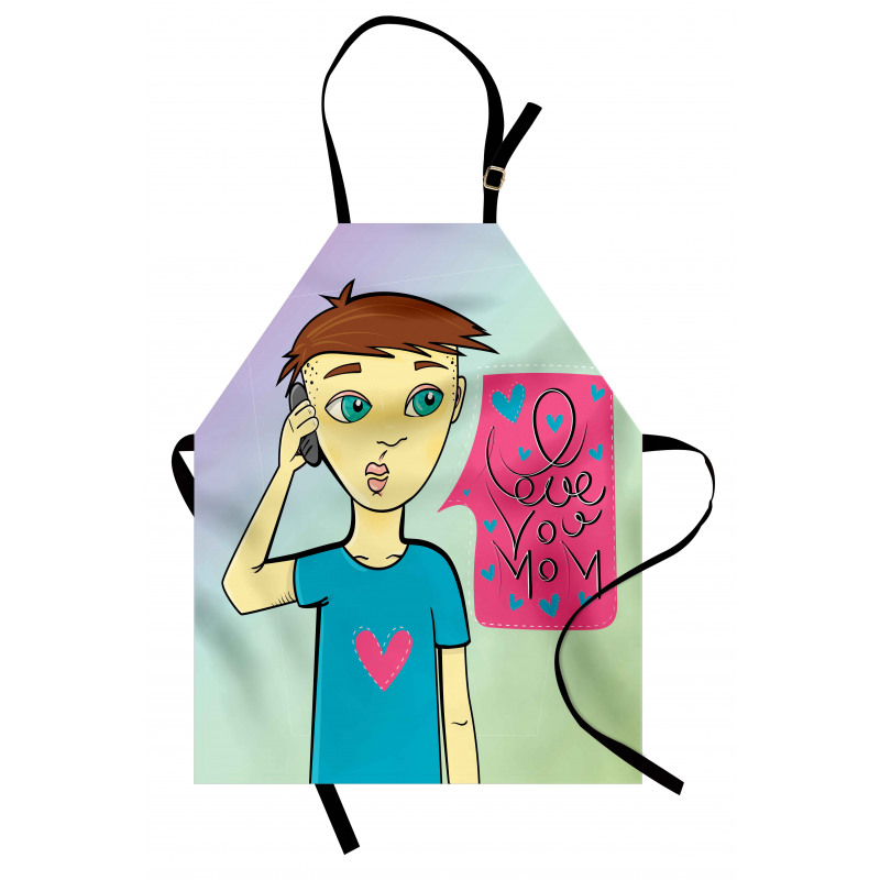 Boy Calling His Mother Apron