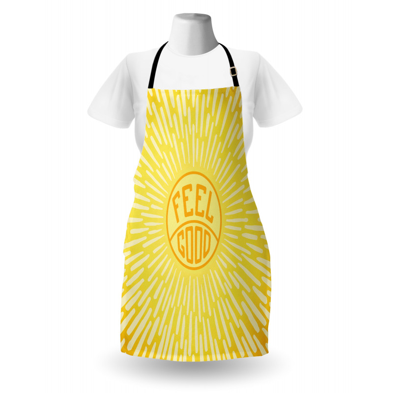 Text Radially Sunbeams Apron