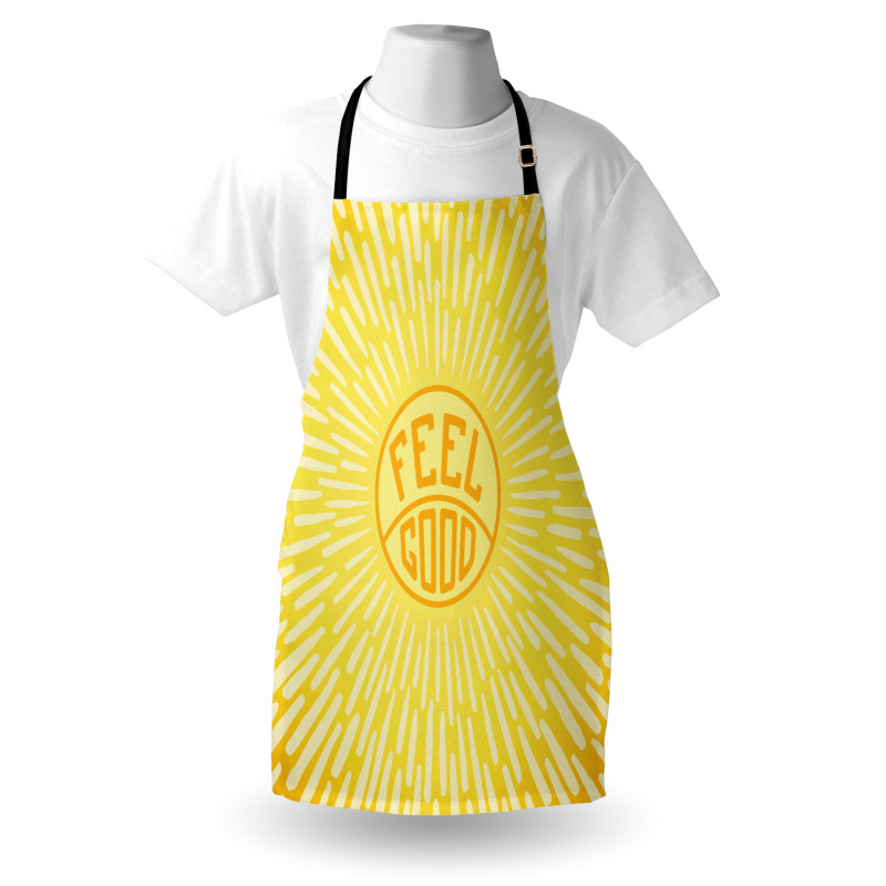 Text Radially Sunbeams Apron