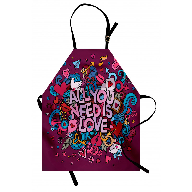 Colorful Cartoon Doodle Art Apron