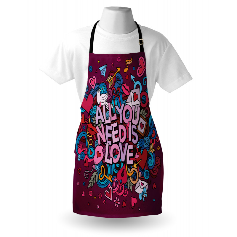 Colorful Cartoon Doodle Art Apron