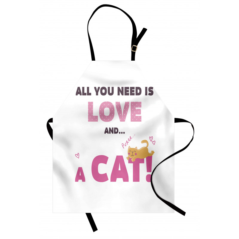 Retro Letters Kitten Apron