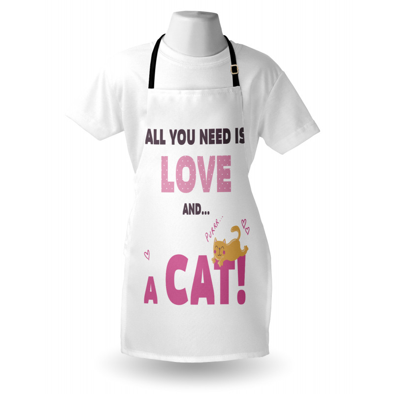 Retro Letters Kitten Apron