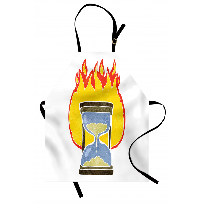 Retro Hourglass on Fire Apron