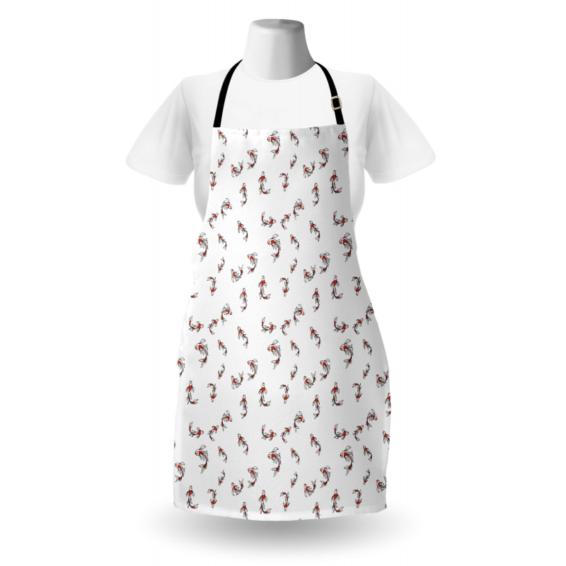 Oriental Art Carps Koi Apron