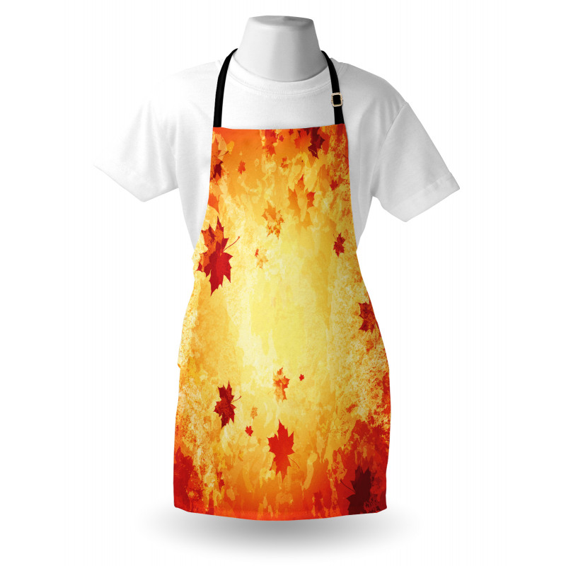 Abstract Grunge Maple Leaves Apron