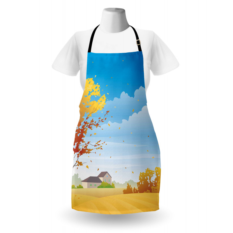 Autumn Fields Tree Farmhouse Apron