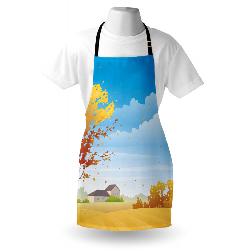 Autumn Fields Tree Farmhouse Apron