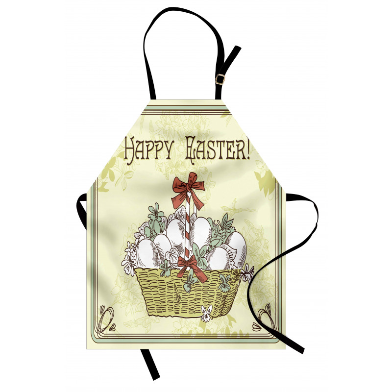 Vintage Ribbon Basket Eggs Apron