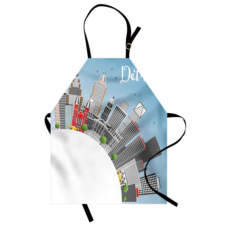 Detroit USA Skyline Art Apron