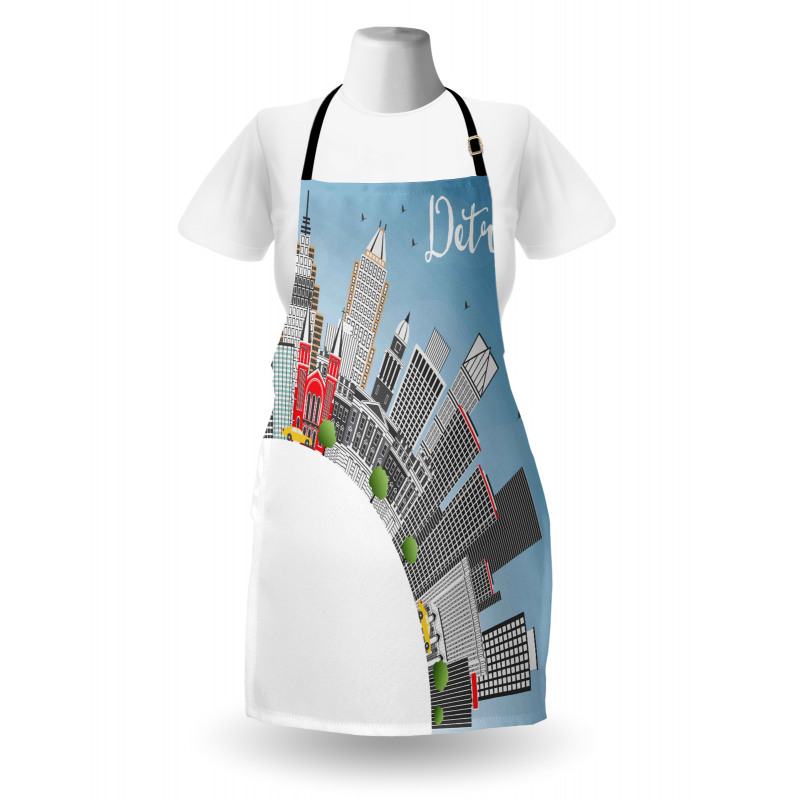 Detroit USA Skyline Art Apron