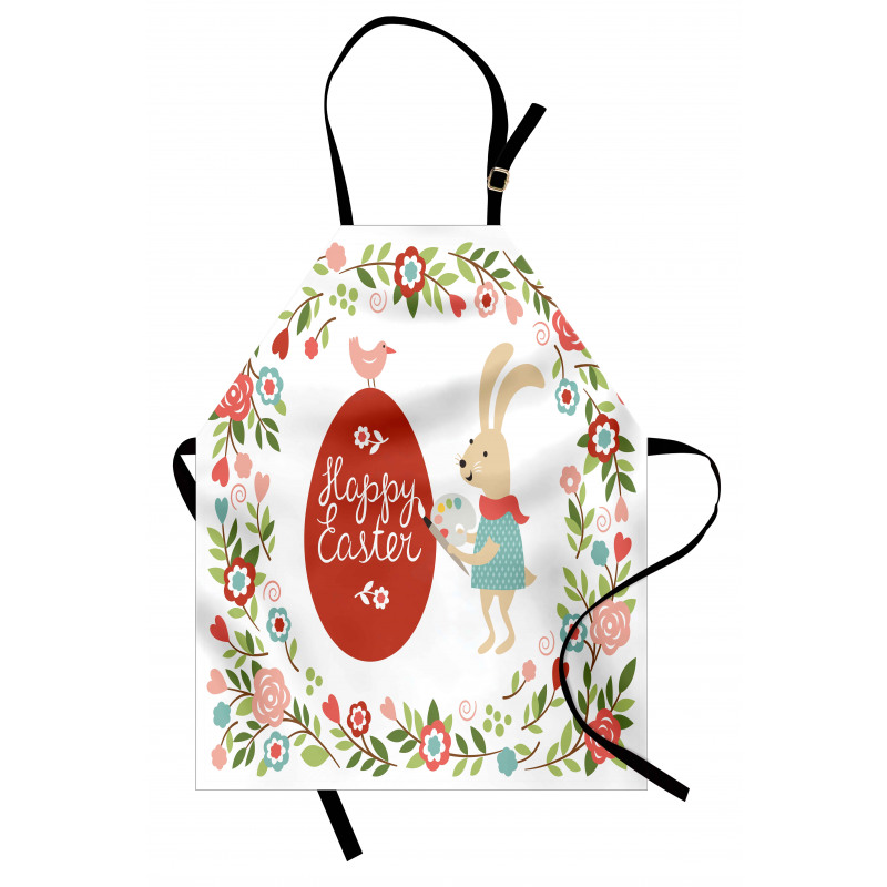 Egg Bunny Bloom Floral Frame Apron