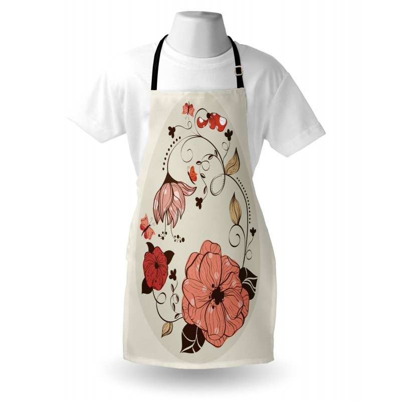 Flowers Ornate Egg Shape Apron