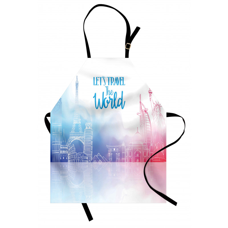 Travel the World Hand Drawn Apron