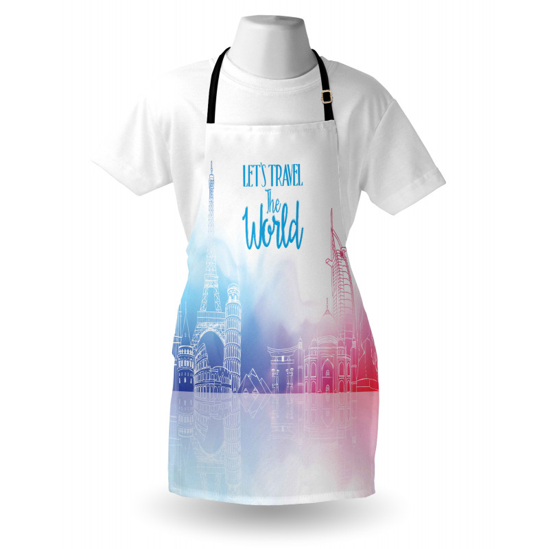 Travel the World Hand Drawn Apron