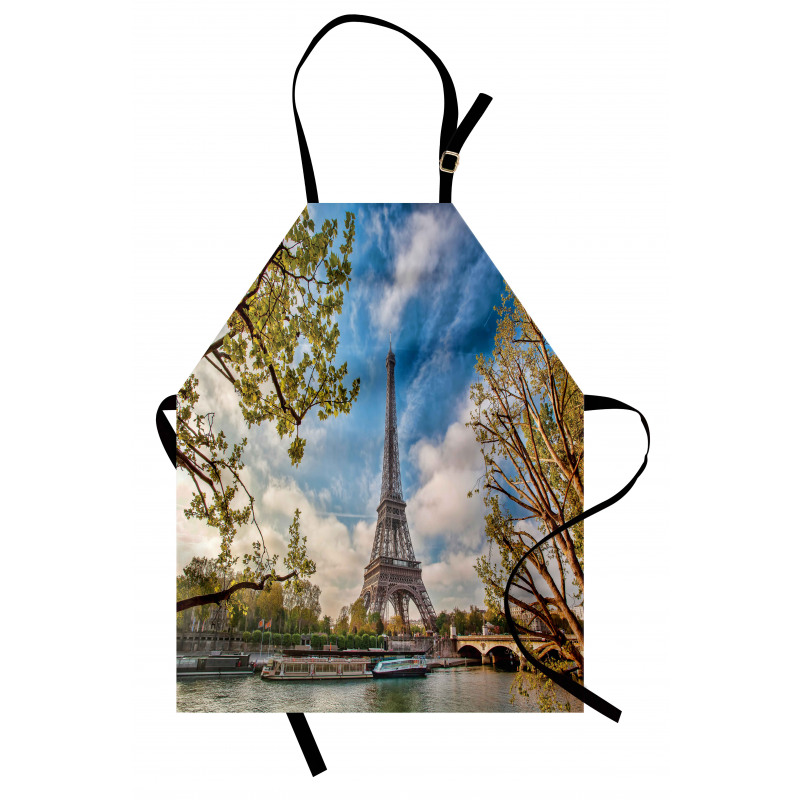 Paris Cloudy Sky Eiffel Tower Apron