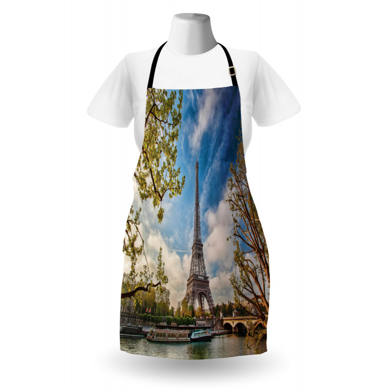 Paris Cloudy Sky Eiffel Tower Apron