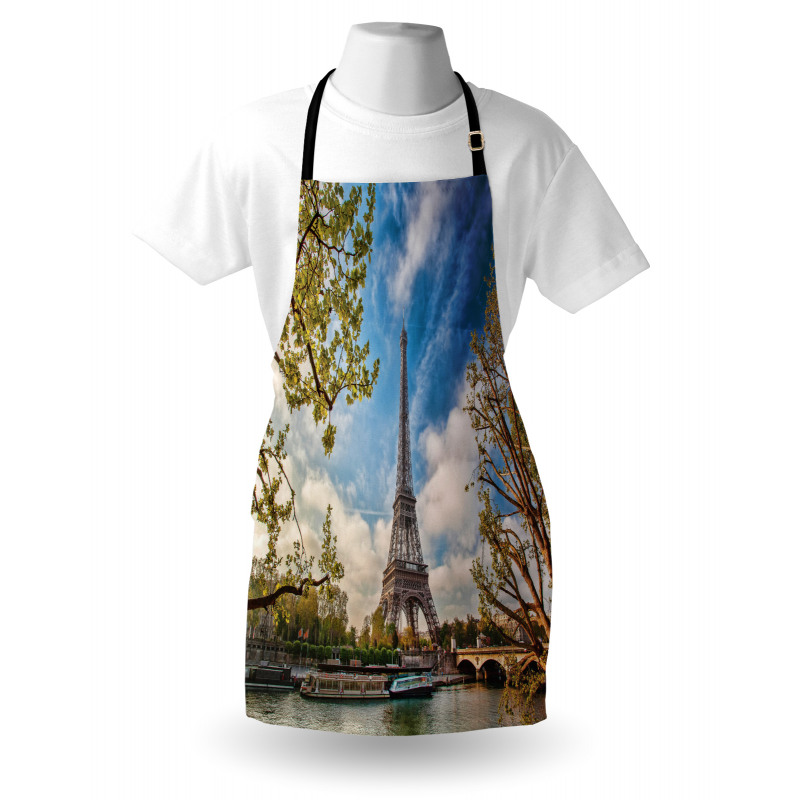 Paris Cloudy Sky Eiffel Tower Apron