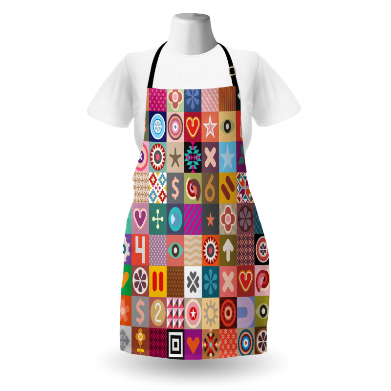 Multi Patterned Squares Apron