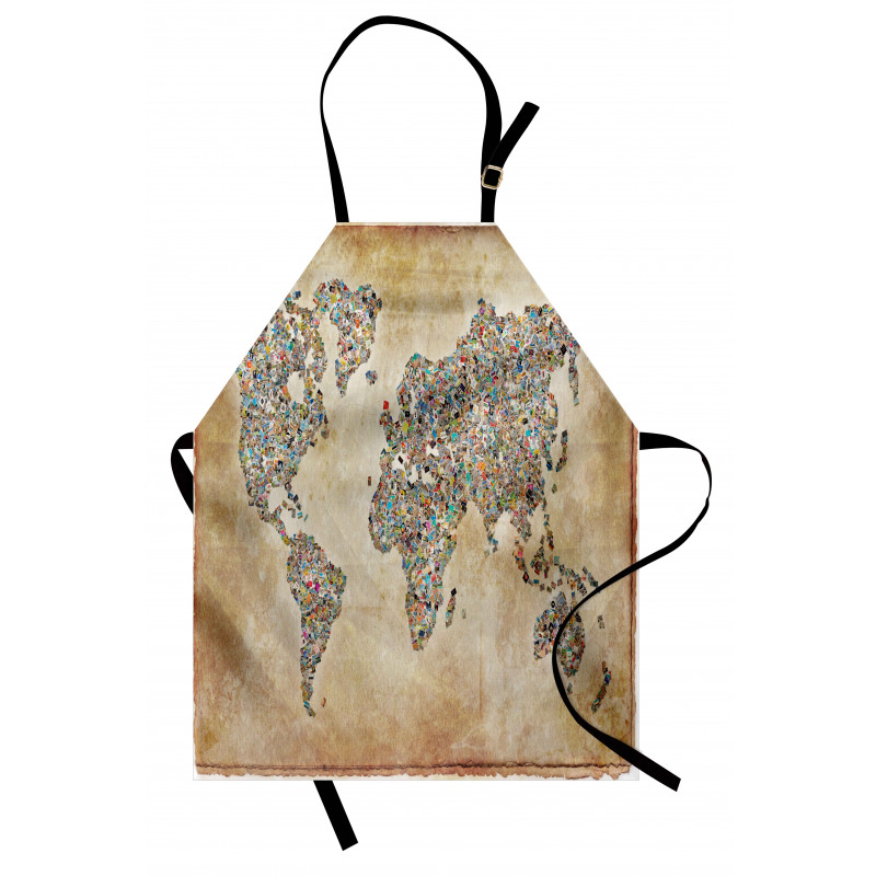 Vintage Collage World Map Apron