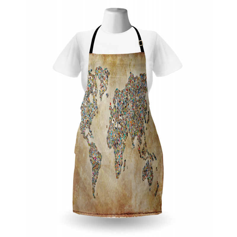 Vintage Collage World Map Apron