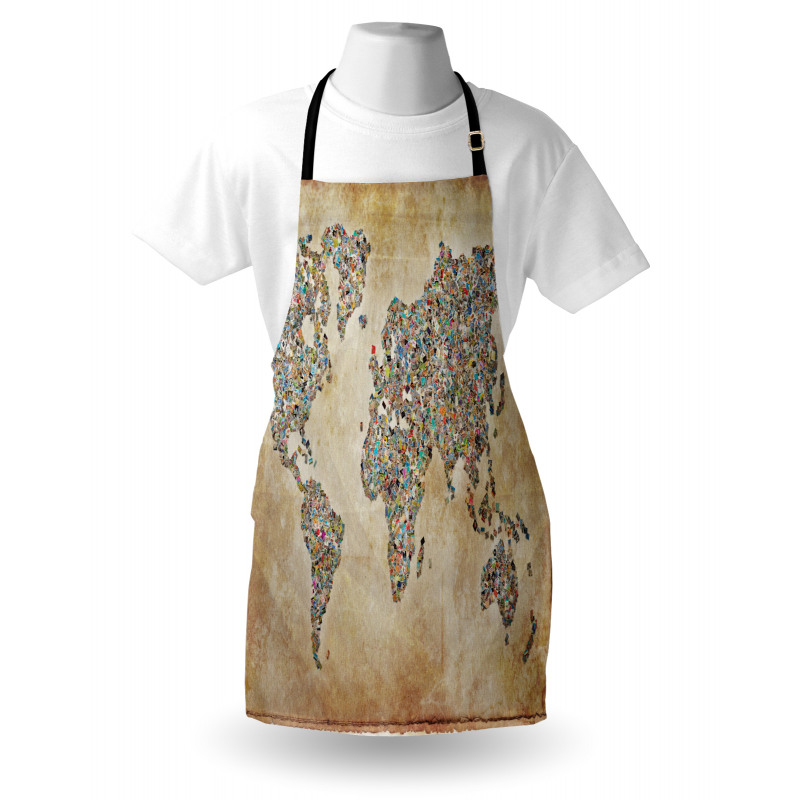 Vintage Collage World Map Apron