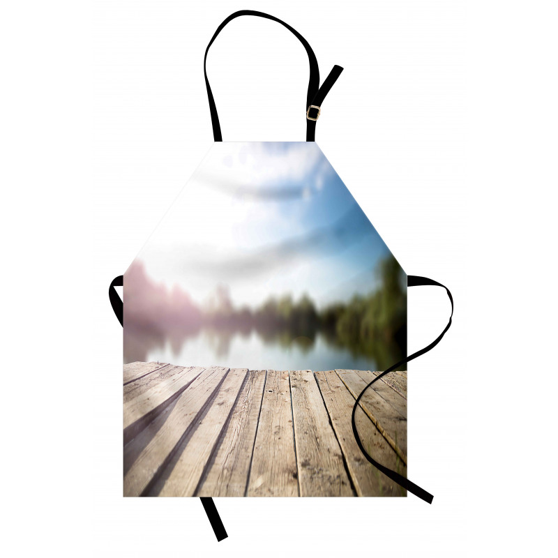 Grunge Wood Pier Blurred Photo Apron